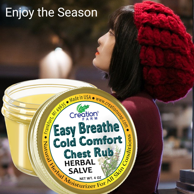 Easy Breathe Cold Comfort Chest Rub - Baume à base de plantes de Creation Farm