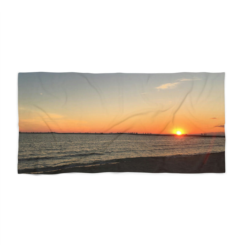 Serviette de plage Jetée de Francfort au coucher du soleil
