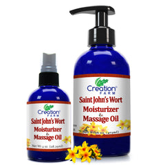 St Johns Wort Moisturizer & Massage Oil - Blend - Soothing Body Massage Oil - Creation Pharm