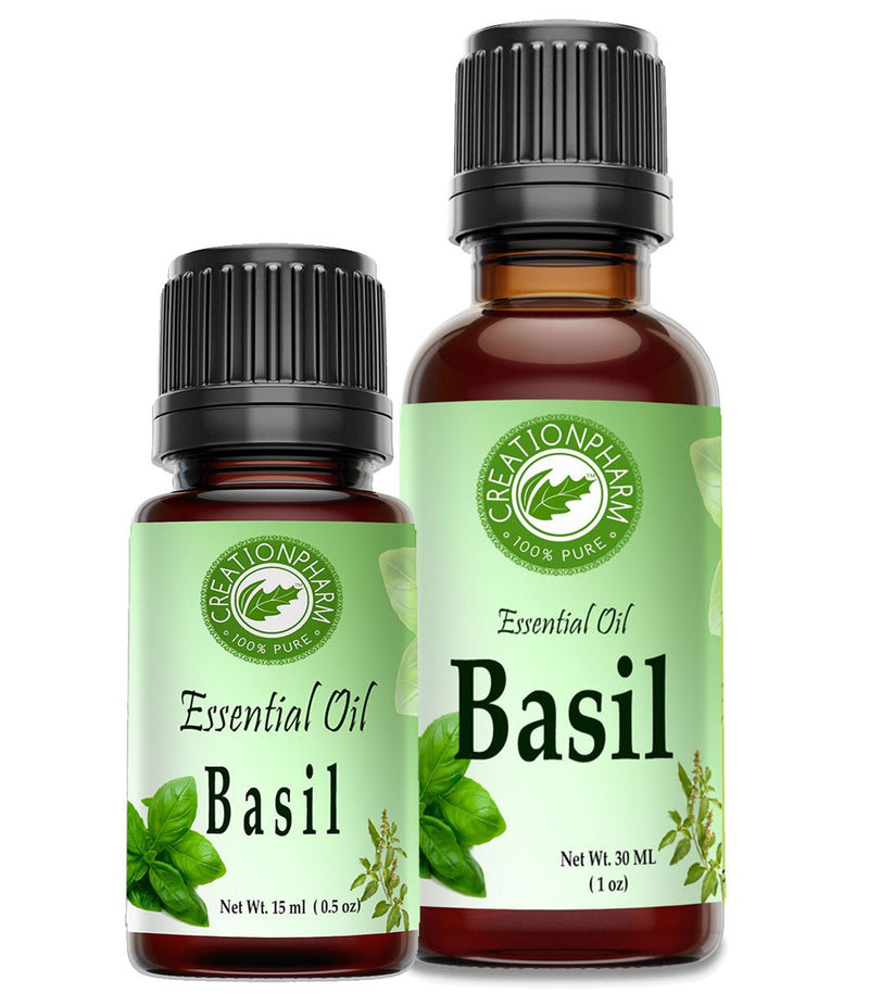 Basil Essential Oil 30ml (1 oz) 100% Pure- Albahaca Aceite Esencial - Creation Pharm
