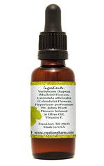 Herbal Ear Drops Oil 1 oz - Calendula, St. Johns wort and Mullein Aceite de oreja a base de plantas - Creation Pharm