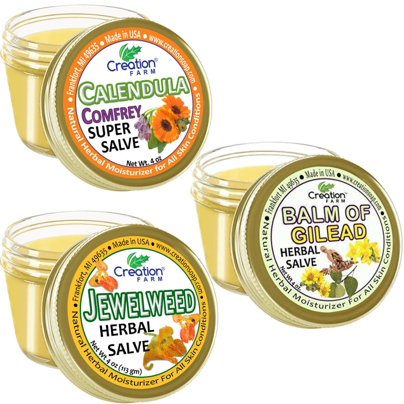 Herbal Salve Trio Collection- 2 each of these three salves